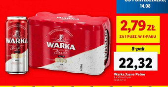 Lidl Warka Jasne Pełne 8 x 500 ml oferta