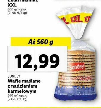 Lidl Wafle maślane z nadzieniem karmelowym 560 g oferta