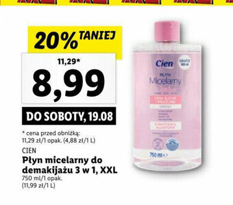 Lidl Płyn micelarny do demakijażu 3 w 1, XXL 750 ml oferta