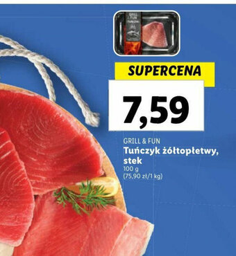 Lidl Tuńczyk żółtopłetwy, stek 100 g oferta