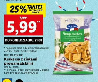 Lidl Krakersy z ziołami prowansalskimi 150 g oferta