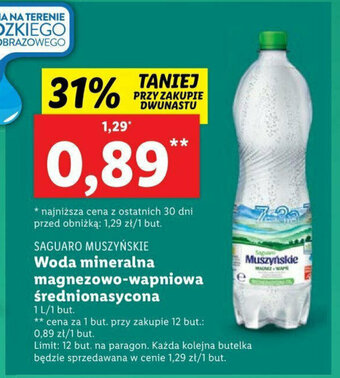 Lidl Woda mineralna magnezowo-wapniowa średnionasycona 1 l oferta