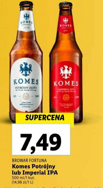 Lidl Komes Potrójny lub Imperial IPA 500 ml oferta