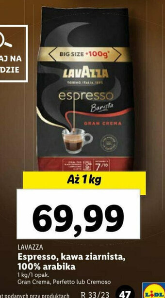 Lidl Espresso, kawa ziarnista, 100% arabika 1 kg oferta