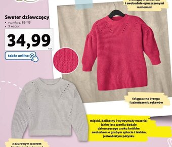 Lidl Sweter dziewczęcy oferta