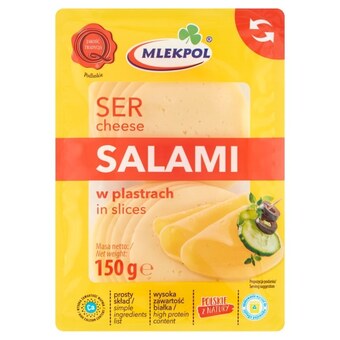 Społem Mlekpol ser salami w plastrach 150 g oferta