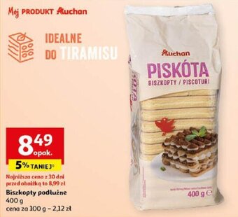 Auchan Biszkopty podłużne 400 g oferta