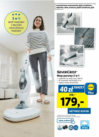 Lidl Mop parowy 2 w 1 oferta