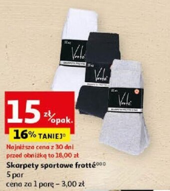 Auchan Skarpety sportowe frotté 5 par oferta