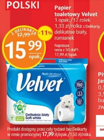 Delikatesy Centrum Papier toaletowy Velvet oferta