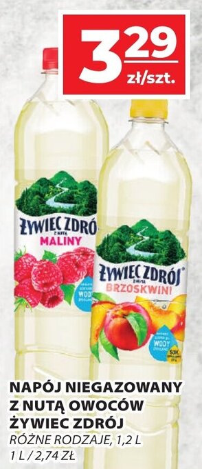 Top Market NAPÓJ NIEGAZOWANY Z NUTĄ OWOCÓW ŻYWIEC ZDRÓJ 1,2 L oferta