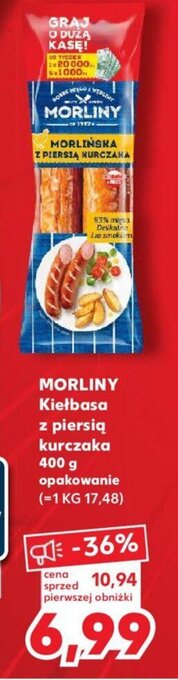 Kaufland MORLINY Kiełbasa z piersią kurczaka 400 g oferta