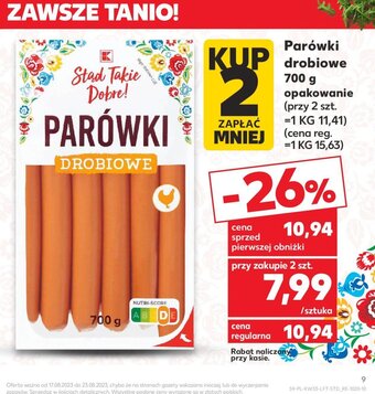 Kaufland Parówki drobiowe 700 g oferta