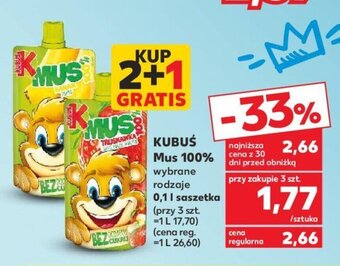Kaufland KUBUŚ Mus 100% 0,1 l oferta