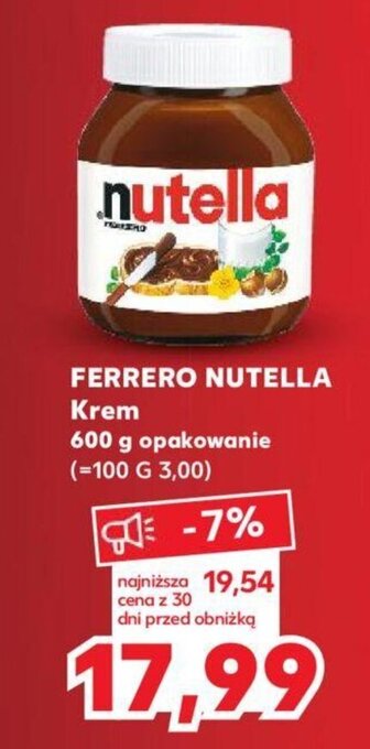 Kaufland FERRERO NUTELLA krem 600 g oferta
