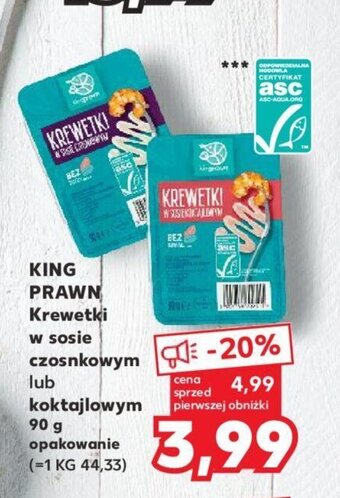 Kaufland KING PRAWN Krewetki w sosie czosnkowym lub koktajlowym 90 g oferta
