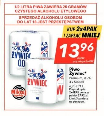 Lewiatan Piwo Żywiec* 4 x 500 ml oferta