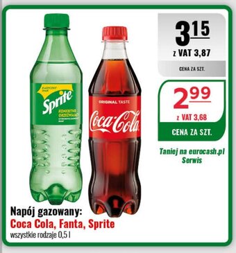 Eurocash Coca Cola, Fanta, Sprite 0,5 l oferta