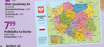 E.Leclerc Podkładka na biurko mapa polski oferta