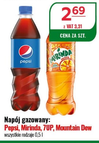Eurocash Pepsi, Mirinda, 7UP, Mountain Dew 0,5 l oferta