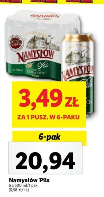 Lidl Namysłów Pils 6 x 500 ml oferta