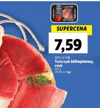 Lidl Tuńczyk żółtopłetwy, stek 100 g oferta