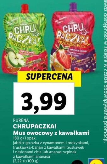 Lidl CHRUPACZKA! Mus owocowy z kawałkami 180 g oferta