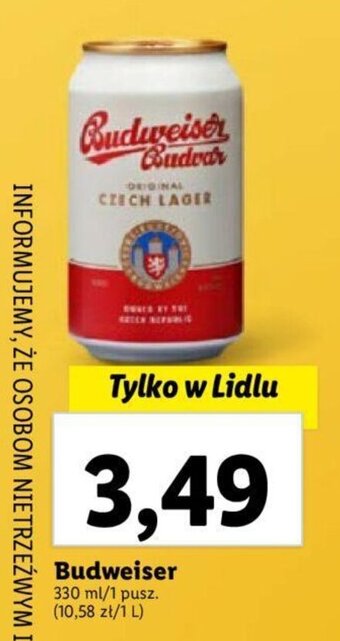 Lidl Budweiser 330 ml oferta