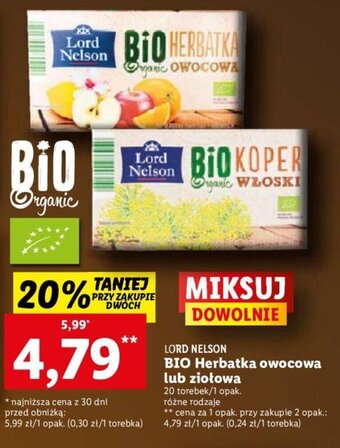 Lidl BIO Herbatka owocowa lub ziołowa 20 torebek oferta