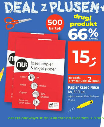 Dealz Papier ksero Nuco A4, 500 szt. oferta
