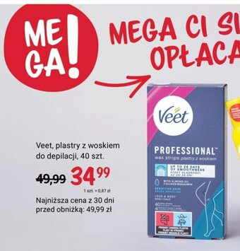 Rossmann Veet, plastry z woskiem do depilacji, 40 szt. oferta