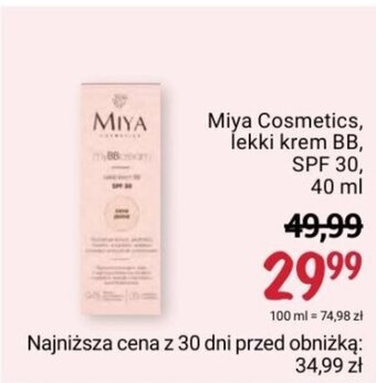 Rossmann Miya Cosmetics, lekki krem BB, SPF 30, 40 ml oferta