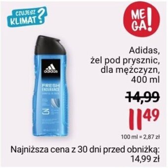 Rossmann Adidas, żel pod prysznic, dla mężczyzn, 400 ml oferta