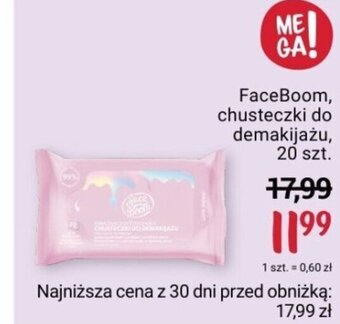 Rossmann FaceBoom, chusteczki do demakijażu, 20 szt. oferta