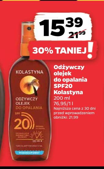 Netto Odżywczy olejek do opalania spf20 kolastyna oferta