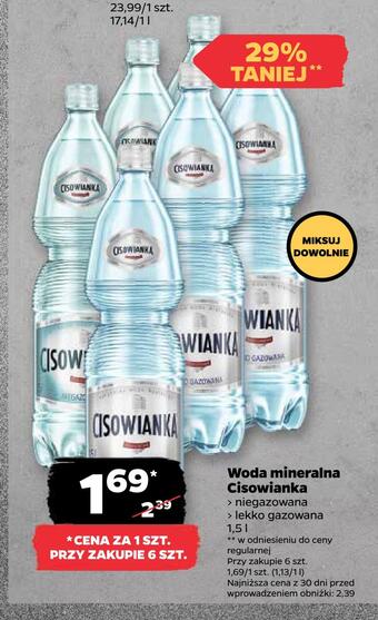Netto Woda mineralna cisowianka oferta