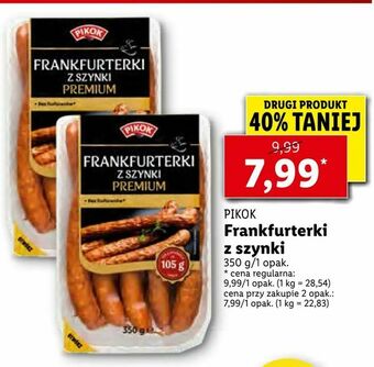 Lidl Frankfurterki z szynki oferta