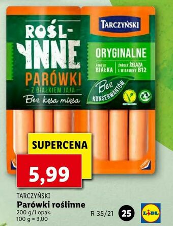 Lidl Parówki roślinne oferta