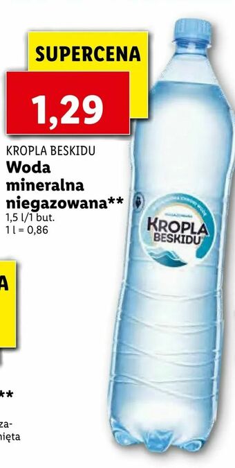 Lidl Woda mineralna niegazowana oferta