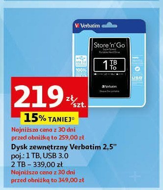 Auchan Dysk zewnętrzny 1 tb 2.5 oferta