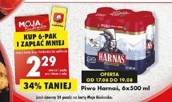 Biedronka Piwo Harnaś, 500 ml oferta
