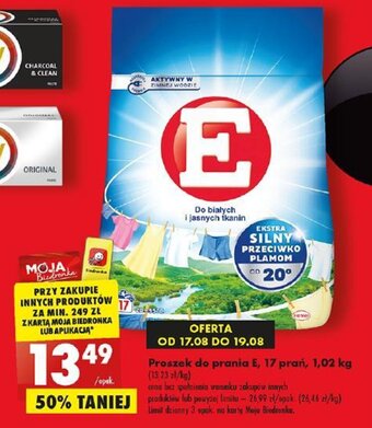 Biedronka Proszek do prania E, 17 prań, 1,02 kg oferta