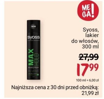 Rossmann Syoss, lakier do włosów, 300ml oferta