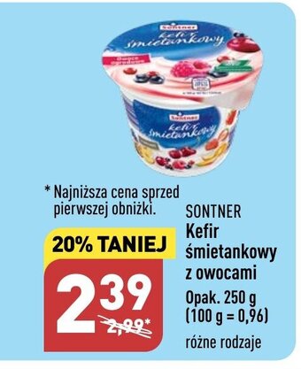 ALDI Kefir śmietankowy z owocami 250 g oferta