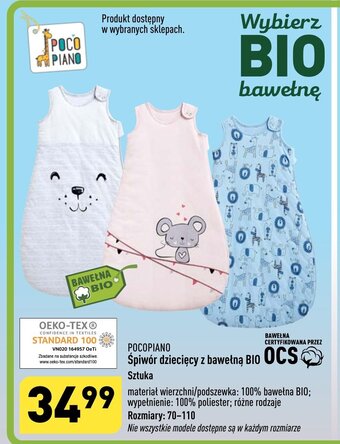 ALDI Śpiwór dziecięcy z bawełną BIO Sztuka oferta