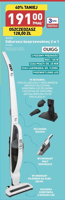 ALDI Odkurzacz bezprzewodowy 2 w 1 Sztuka oferta