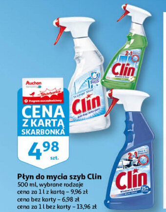 Auchan Płyn do mycia szyb Clin 500ml oferta