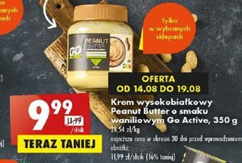 Biedronka Krem wysokobiałkowy Peanut Butter o smaku waniliowym Go Active, 350 g oferta
