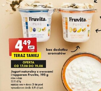Biedronka Jogurt naturalny z owocami i topperem Fruvita, 195 g oferta