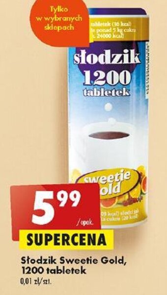 Biedronka Słodzik Sweetie Gold, 1200 tabletek oferta